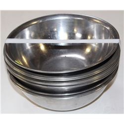 LOT OF TEN 9" STAINLESS STEEL BOWLS