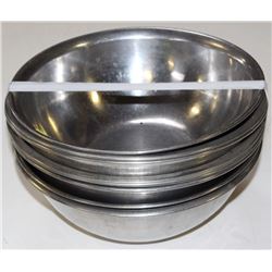 LOT OF TEN 9" STAINLESS STEEL BOWLS