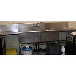 #15 STAINLESS STEEL DOUBLE SINK 95  X 24 X 37
