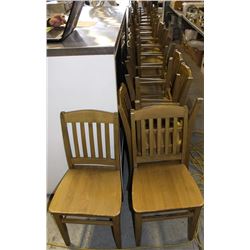 LOT OF 40 GREEN SOLID WOOD DINING CHAIRS