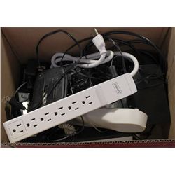 BOX OF MISC ELECTRONICS AND PHONES