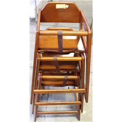 LOT OF 3 WOODEN HIGH CHAIRS