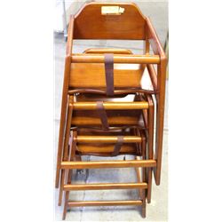 LOT OF 3 WOODEN HIGH CHAIRS