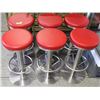 Image 1 : LOT OF 6 RED LEATHER BAR STOOLS
