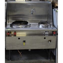 44 1/2" X 37"X 57" 2 BOWL WOK STOVE
