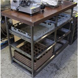 4'X2' WOOD TOP COUNTER W/ 6 DRAWERS, HOLDS