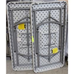 LOT OF 2 PLASTIC FOLDING TABLES