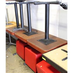 7 WOOD TOP TABLES 2'X2'