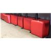 Image 1 : LOT OF 8 RED LEATHER OTTOMAN