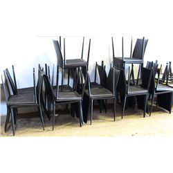 LOT OF 24 BLACK LEATHER CHAIRS