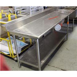 S/S CORNER DISH BAY W/ OVERHEAD RACK