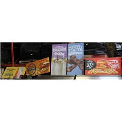 LOT OF 10 ASST SIZE CANVAS ADVERTISING SIGNS