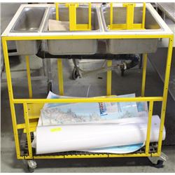 3 BAY MOVABLE SINK ON CASTORS