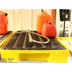 INDISTURIAL SPILL TRAY, 2 JERRY CANS, AND HAND OIL