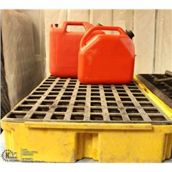 INDUSTRIAL SPILL TRAY WITH TWO 5 GALLON JERRY CANS