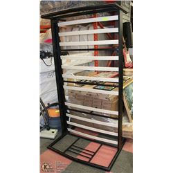 SINGLE BLACK METAL BED FRAME WITH WOOD SLATS