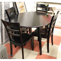 BLACK ROUND TABLE W/ 4 CHAIRS