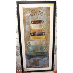 COFFEE THEMED MATTED FRAME PRINT 56X27