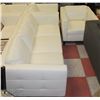 Image 1 : WHITE LEATHERETTE SHOWHOME COUCH WITH 2 CHAIRS