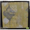 Image 1 : FRAMED YELLOW ABSTRACT CANVAS PRINT 25.5X25.5