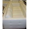 Image 1 : WHITE LEATHERETTE SHOWHOME COUCH WITH 1 CHAIR