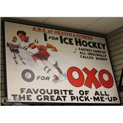 LARGE SHOWHOME OXO HOCKEY CANVAS ART PICTURE