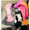 Image 1 : GYM BAG WITH CONTENTS OF FUZZY ANIMAL HATS,