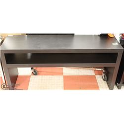 BLACK WOODEN TWO TIER SHELF 16X55X26