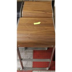 2 MATCHING WALNUT BAR STOOLS 30"H