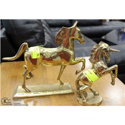 BRASS UNICORN & HORSE