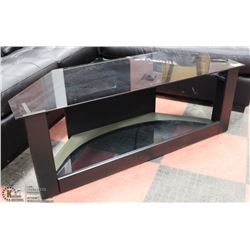 GLASS & WOOD TV STAND