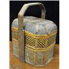 Image 1 : WOOD AND WICKER STORAGE BASKET