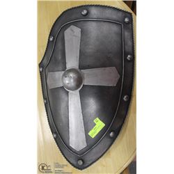 CHARCOAL & GREY MEDIEVAL METAL SHIELD