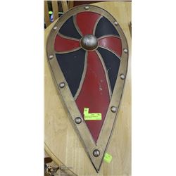 RED/BLACK/GOLD MEDIEVAL METAL SHIELD