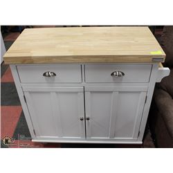 MICROWAVE WOOD TOP STAND WHITE