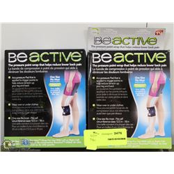PAIR OF BE ACTIVE UNISEX KNEE PRESSURE POINT WRAPS