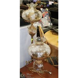 SET OF 2 VINTAGE LAMPS, ONE HANGING AND ONE FLOOR