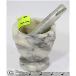 MARBLE MORTAR AND PESTLE