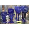 Image 1 : ESTATE 14 PC BLUE GLASS CUP AND DESSERT DISH SET
