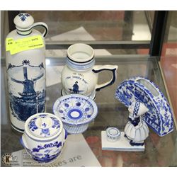 COLLECTION OF 6 DELFT HOLLAND ORNAMENTS