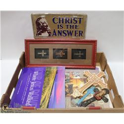 FLAT OF ASSORTED RELIGIOUS ITEMS