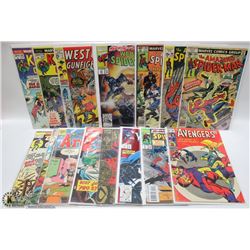 BOX OF ASSORTED COMICS INCL SPIDERMAN, AVENGERS,