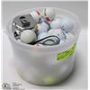 Image 1 : PAIL OF GOLF BALLS W/ TAPE MEASURER