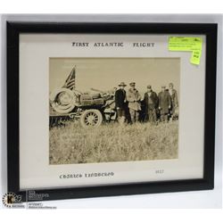 FRAMED PICTURE OF CHARLES LINDBERGHS FIRST TRANS