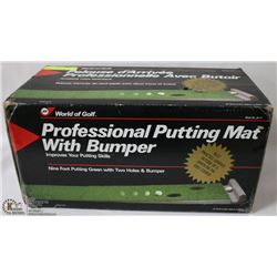 WORLD OF GOLF PROFESSIONAL PUTTING MAT WITH BUMPER