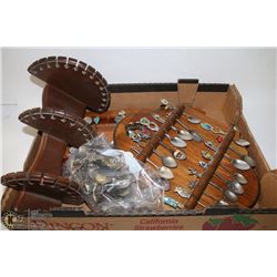 FLAT W/OVER 90 COLLECTABLE SPOONS AND