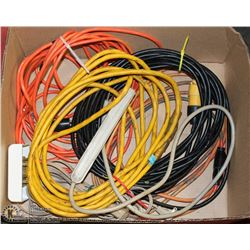LARGE BOX OF EXTENSION CORDS &