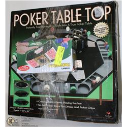 POKER TABLE TOP AND 2 DECK CARD SHUFFLER