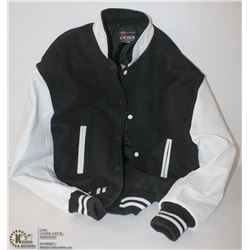 MEN'S M BOMBER STYLE FELT WITH LEATHER ARM JACKET
