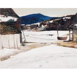 Frank Hennessy RCA, OSA, 1893-1941, The Red Punt, Pastel on tan paper, Signed; titled on th...